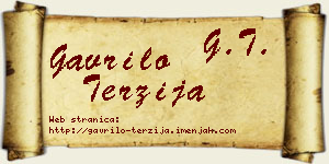 Gavrilo Terzija vizit kartica